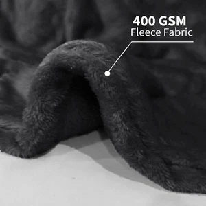 Black Mink Fleece Throws Super Soft Reversible Twin Queen Size Sofa Bed Blanket - Picture 1 of 60