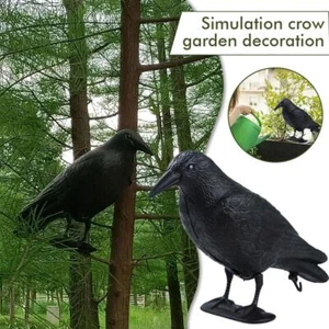 Plastic Simulation Crows Garden Deco Statue Hunting Protect Bait J9W6 Decor M7X8 - Picture 1 of 12