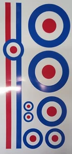 Mod Target Panel Set Lambretta Vespa Roller Auto Wohnmobil Van - Bild 1 von 1