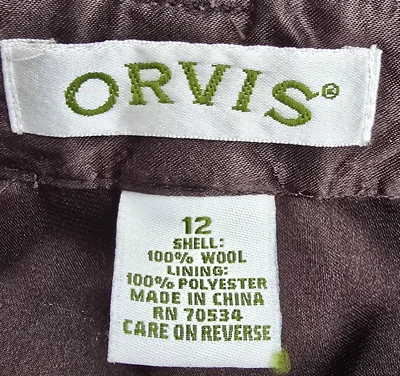 Pantalones de vestir para mujer ORVIS plisados de lana totalmente forrados pantalones talla 12 marrón Foto 1 de 4