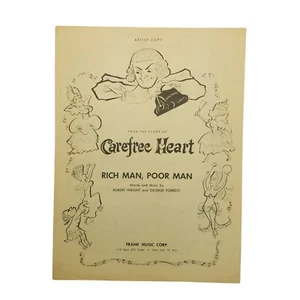 Rich Man Poor Man From Carefree Heart 1957 Vintage Noten Wright Forrest - Bild 1 von 4