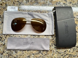 SILHOUETTE brown clip on lenses polarized Aviator titanium - Picture 1 of 8