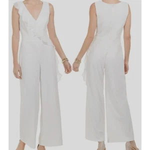 NEU! Connected Apparel Damen Sara Jumpsuit mit Rüschen 6 elfenbein ärmellos *lesen - Bild 1 von 8