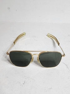 Vintage AMERICAN AO OPTICAL 1/10 12K GF Aviator Pilot Sunglasses 5 1/8 - Picture 1 of 7