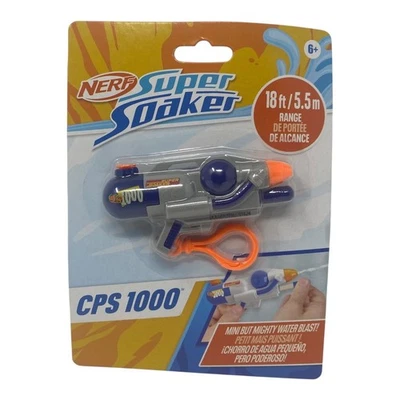 Mini pistola de agua Nerf Super Soaker CPS 1000 azul y gris alcance de 18 pies NUEVA Foto 1 de 2