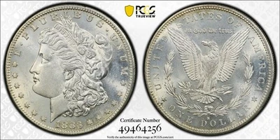 1883 S Morgan Silver Dollar $1 PCGS MS 62 - Image 1 of 4