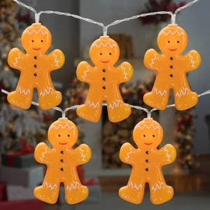 Northlight 10ct Blanco LED Pan de Jengibre Hombres Navidad Hadas Luces 4' Alambre de Cobre - Imagen 1 de 6