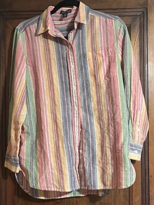 LRL Ralph Lauren Jeans Co Damen Button Down Hemd S Mehrfarbig Streifen Baumwolle - Bild 1 von 5