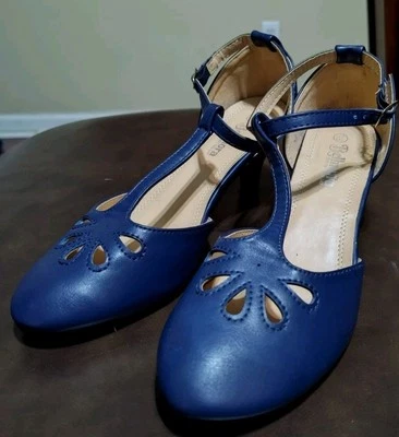 Bellmora Blue Dress Dance Swing Flapper Women’s Mary Jane’s Heels Sz8.5 Costume - Image 1 of 4
