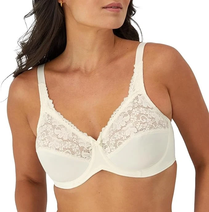 Bali Lilyette Minimizer Bra Lace Trim 0428 34dd White