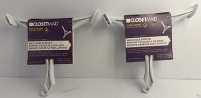 Nuevo de Lote Antiguo 2-Pk Closetmaid Blanco Zapato Estante Soporte #56713 Foto 1 de 3