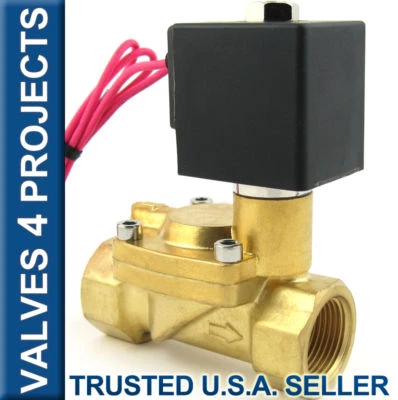 EHCOTECH 1" NPT 230 PSI Electric Solenoid Valve, Brass Body, 110/120V AC FKM/VITON B22V