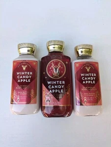 Bath & Body Works LOT 3 FULL SIZE Winter Candy Apple Holiday lotion shower gel - Picture 1 of 7