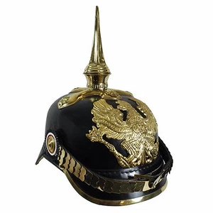 WW1 German Prussian Pickelhaube with Cruciform Base - Repro Helmet Army Soldier - Picture 1 of 1