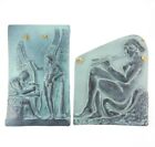 2ps Set Greek Mythology Wall Plaques Icarus Nude Flute Player Ludovisi Throne