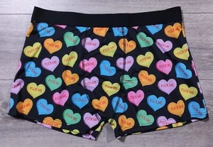 Valentines Underwear Adult X-Large 40-42 Funny Candy Hearts Boxer Briefs Mens - Picture 1 of 8