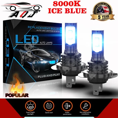 For Mercedes Benz E350 2014-2016 2x 8000K blue LED Headlight Hi &Low Beam Bulbs Foto 1 de 4