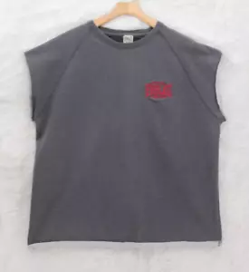 Vintage Everlast Sleeveless Muscle Cropped Sweatshirt Mens L Gray Red Logo #76 - Picture 1 of 11