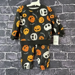 Nightmare Before Christmas 18 MONTH Disney Pajamas Set Jack Skellington Pumpkins - Picture 1 of 10