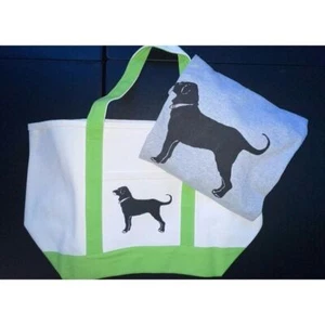 VINTAGE BLACK DOG TOTE & TShirt XXL - Picture 1 of 11