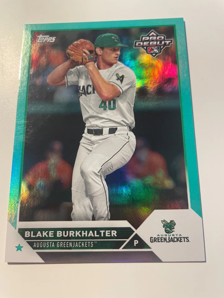 Blake Burkhalter 2023 Topps Pro Debut Chrome Aqua Refractor #29/75 #PDC-187 03 - Image 1 of 1