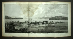 DECOUVERTE VUE DE PETROPAVLOVSK AU KAMTSCHATKA, 1785 gravure voyage de Cook - Imagen 1 de 3