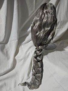 Old Woman Lady Hair Costume Wig Braided White Used One Size - Picture 1 of 5