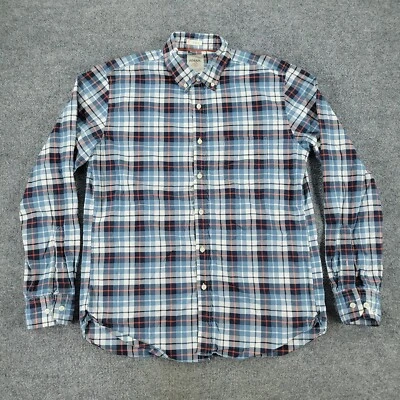 Fossil Button Shirt Men's Large Blue Plaid Classic Fit Long Sleeve Pocket Adult - Image 1 of 4