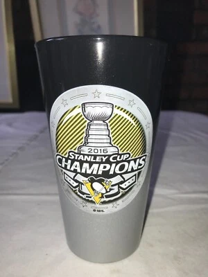 Pittsburgh Penguins 2016 negro/plateado Stanley Cup Champions 16 oz vaso de pinta de cerveza Foto 1 de 4