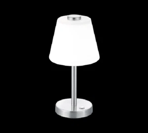 Lampada Tavolo Abojour Moderna Led Diffusore Vetro Cono Acciaio Emerald GD Trio - Foto 1 di 2