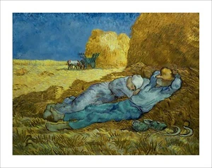 Van Gogh The Afternoon Siesta fine art print poster wall art WITH BORDER - Picture 1 of 8