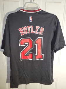 ADIDAS NBA CHICAGO BULLS JIMMY BUTLER SHORT SLEEVE JERSEY BLACK SIZE XL - Picture 1 of 3