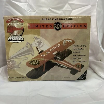 RCA Victor Limited Edition 1932 Stearman Biplane Coin Bank New in Original Box   - Image 1 of 4