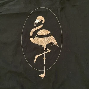 Neu ohne Etikett Chomp Flamingo Tarotkarte Grafik komplett Baumwolle Hemd schwarz Größe Herren L " - Bild 1 von 7