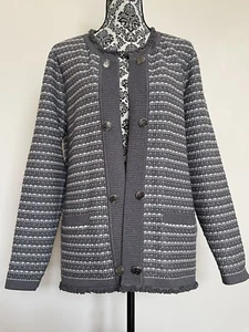 Blue Illusion Brand New Tweed Knit Jacket - Size 3L / 20 - RRP $189.99 - Picture 1 of 11