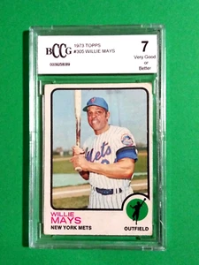 WILLIE MAYS 1973 Topps MLB Card # 305 BCCG Grade 7 New York Mets - Picture 1 of 2