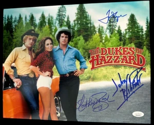 Los duques de Hazzard 11x14 firmado por John Schneider Catherine Bach y Tom Wopat - Imagen 1 de 4