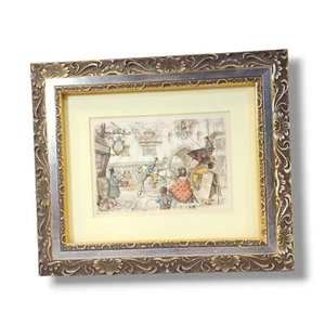 Market Square Lucia Anton Pieck 1966 Print By D.A.C., N.Y. VTG Hobby Lobby Frame - Picture 1 of 13