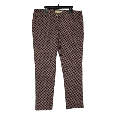 Michael Kors Blue Red White Polka Dots Pockets Cropped Pants 10P - Image 1 of 4