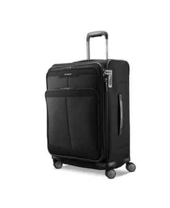 $539 Samsonite Silhouette 17 25" Expandable Soft Spinner Luggage Black Check In - Picture 1 of 10