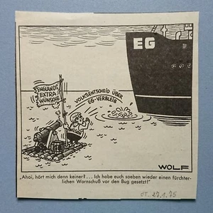Old Display Tageblatt Coburg 27.01.75 Political Satire Politics Economy Wolf - Picture 1 of 2