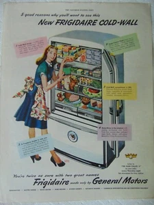 1947 FRIGIDAIRE Frigorifero di General Motors pubblicità stampa artistica d'epoca - Foto 1 di 1