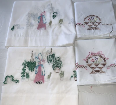 2 pares de fundas de almohada de colección estampadas bordadas plantas de interior parcialmente trabajadas cestas Foto 1 de 4