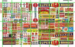 NH052 DAVE'S DECALS 1/2 Set N SCALE MIXED ASST'D SODA GROCERY HEADER PRICE SIGNS - Picture 1 of 4
