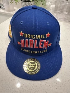 NEW Harlem Globetrotters Hat Mens Size 7 3/4 Rings & Crowns Fitted Flat Brim Cap - Picture 1 of 6