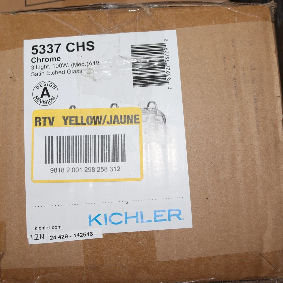 Kichler 3-Light Traditional Bathroom Vanity Light Chrome 5337CHS  - Image 1 of 4