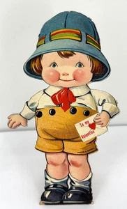 Antique Die-Cut Stand Up Valentine Card To My Valentine Delivery Boy 1900s - Picture 1 of 6