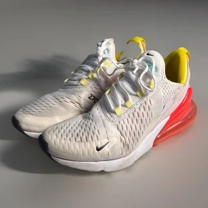 Nike Air Max 270 Talla 10 Mujer Talla 8.5 Hombres Blanco Negro Naranja Amarillo Zapatos - Imagen 1 de 9