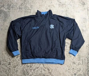 VTG Champs UNC Tar Heels Quarter Zip Windbreaker Men's Large Lined Embroidered - Picture 1 of 7
