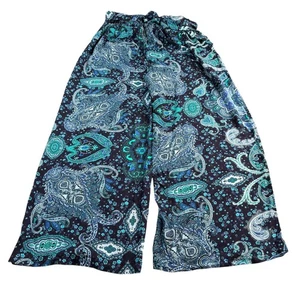 Lascana Womens Pants Multicolor Size US 12 Paisley High Waist Wide Leg Palazzo - Picture 1 of 17